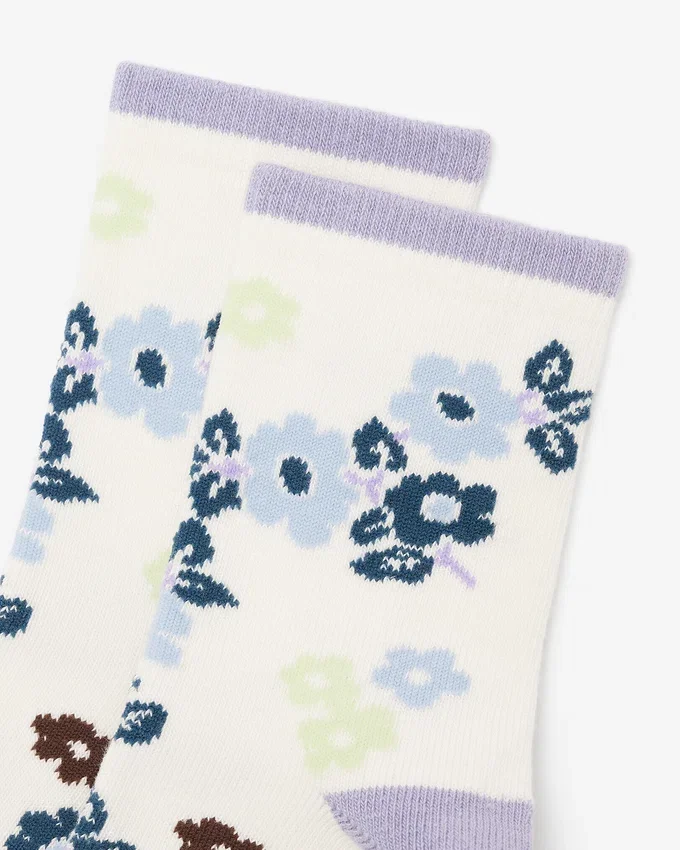 Adult Floral Print Quarter Sock Adult Floral Print Quarter Sock