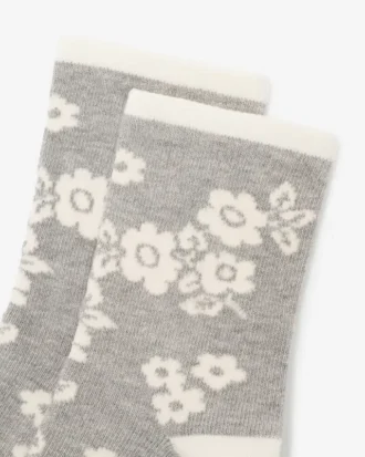 Adult Floral Print Quarter Sock