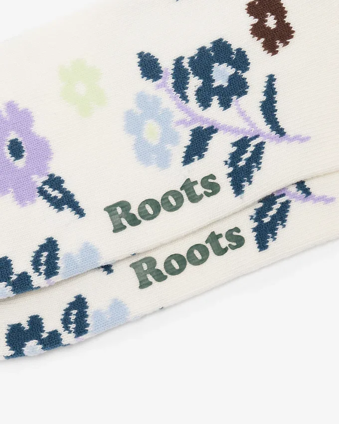Adult Floral Print Quarter Sock Adult Floral Print Quarter Sock