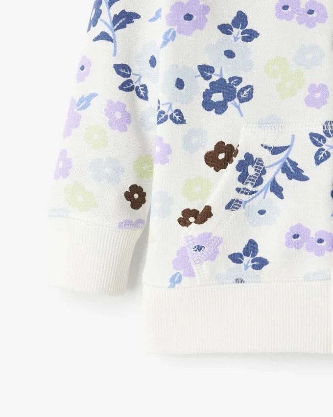 Baby Floral Full Zip Hoodie Baby Floral Full Zip Hoodie