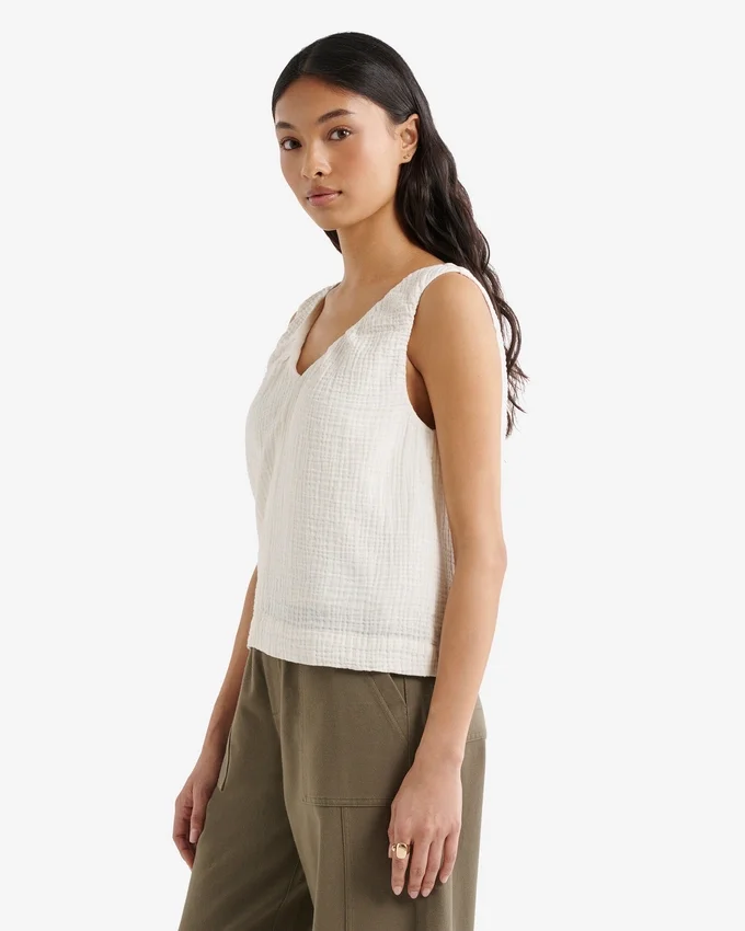 Isla Cotton Gauze Gathered Tank Isla Cotton Gauze Gathered Tank