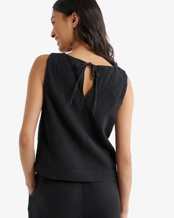 Isla Cotton Gauze Gathered Tank Isla Cotton Gauze Gathered Tank