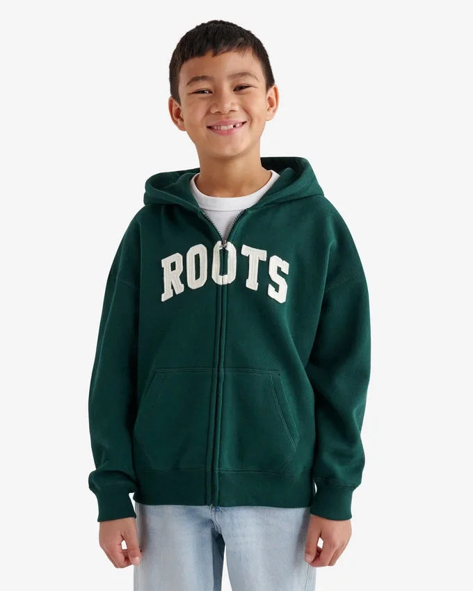 Kids Roots Applique Full Zip Hoodie Kids Roots Applique Full Zip Hoodie