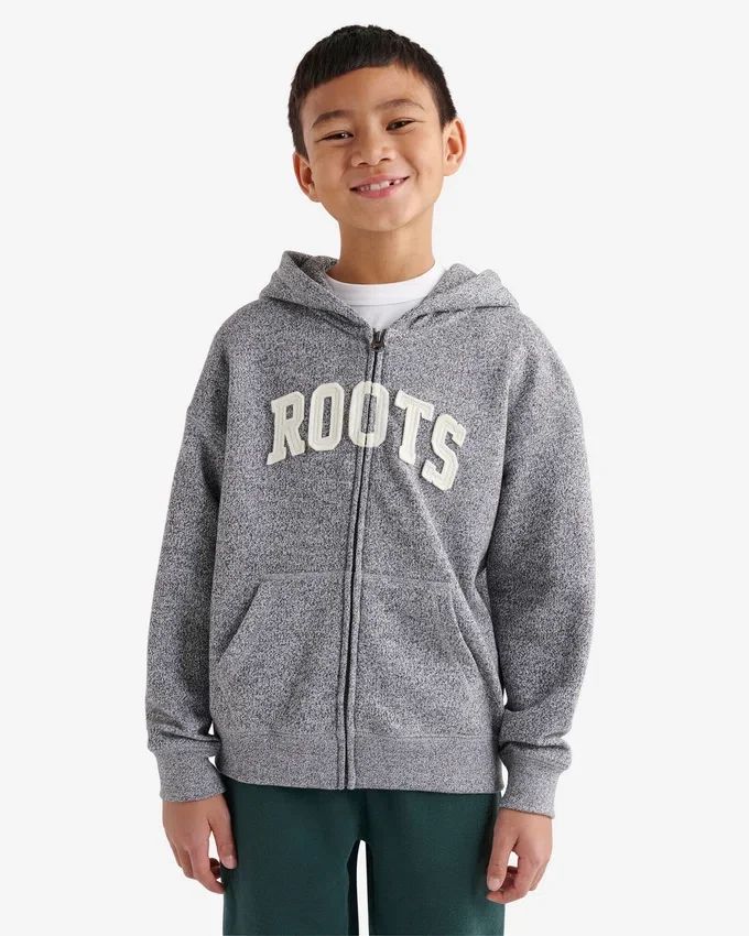 Kids Roots Applique Full Zip Hoodie Kids Roots Applique Full Zip Hoodie