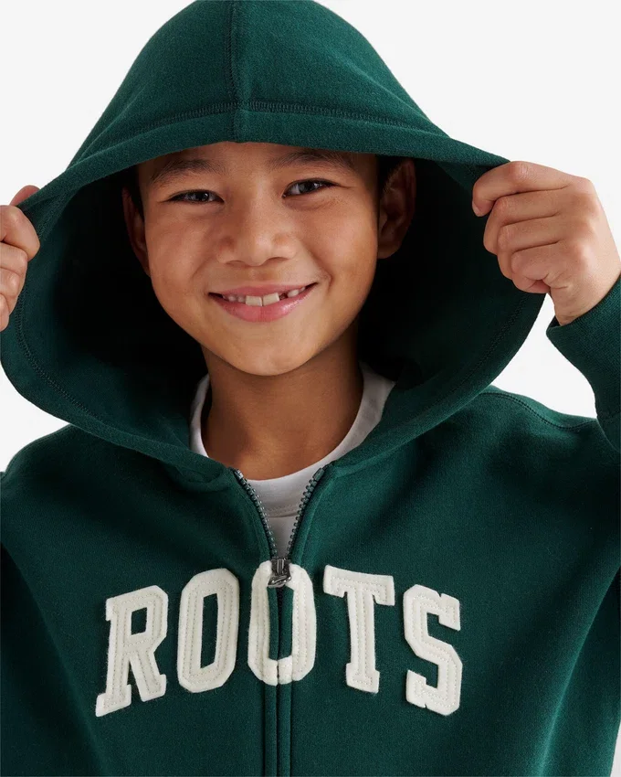 Kids Roots Applique Full Zip Hoodie Kids Roots Applique Full Zip Hoodie