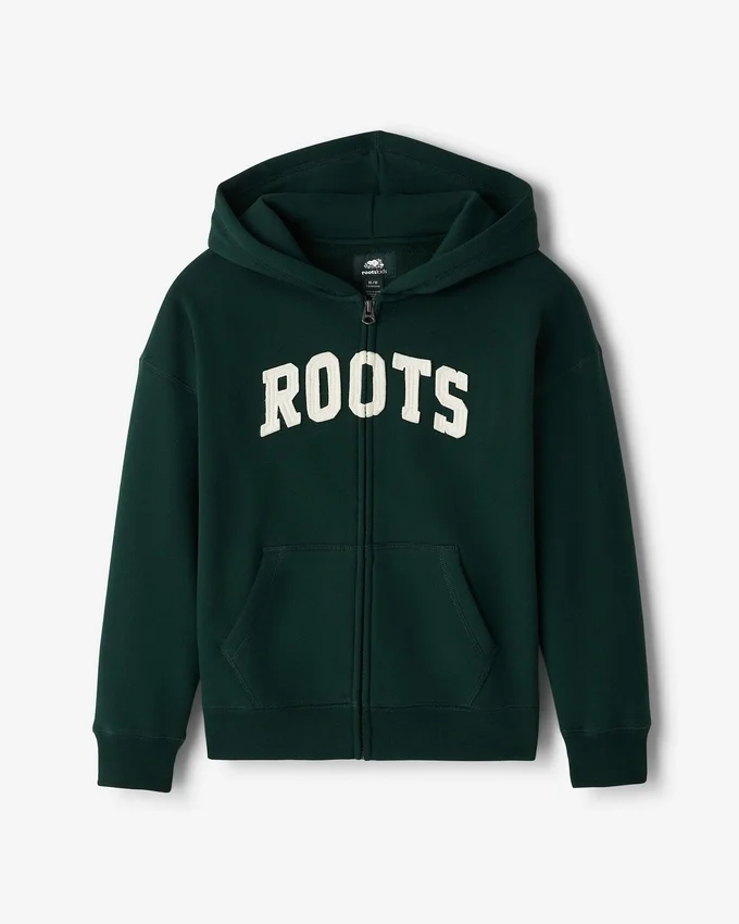 Kids Roots Applique Full Zip Hoodie Kids Roots Applique Full Zip Hoodie