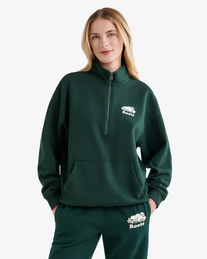 Organic Cooper Relaxed Quarter Zip Stein Organic Cooper Relaxed Quarter Zip Stein