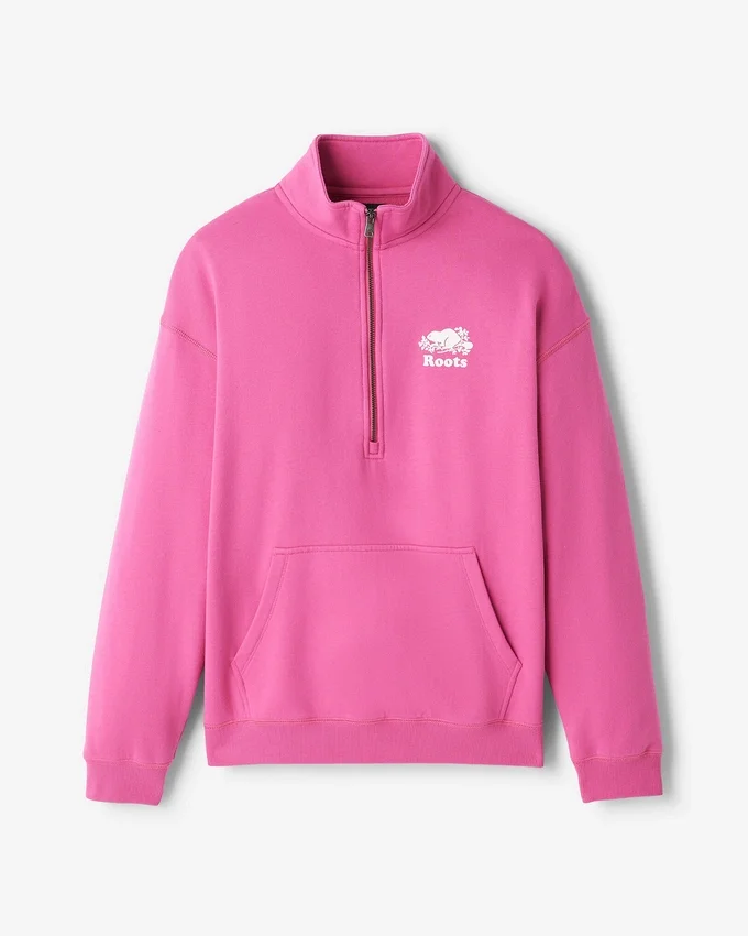Organic Cooper Relaxed Quarter Zip Stein Organic Cooper Relaxed Quarter Zip Stein