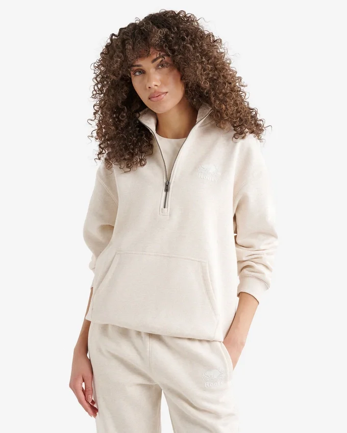 Organic Cooper Relaxed Quarter Zip Stein Organic Cooper Relaxed Quarter Zip Stein