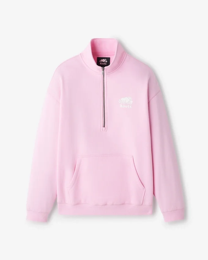 Organic Cooper Relaxed Quarter Zip Stein Organic Cooper Relaxed Quarter Zip Stein