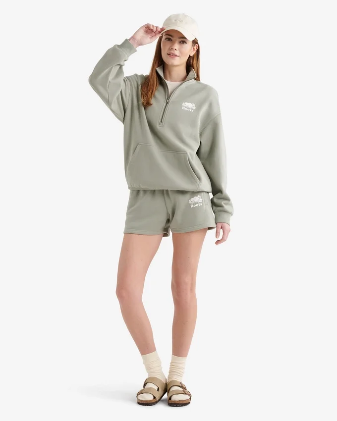 Organic Cooper Relaxed Quarter Zip Stein Organic Cooper Relaxed Quarter Zip Stein