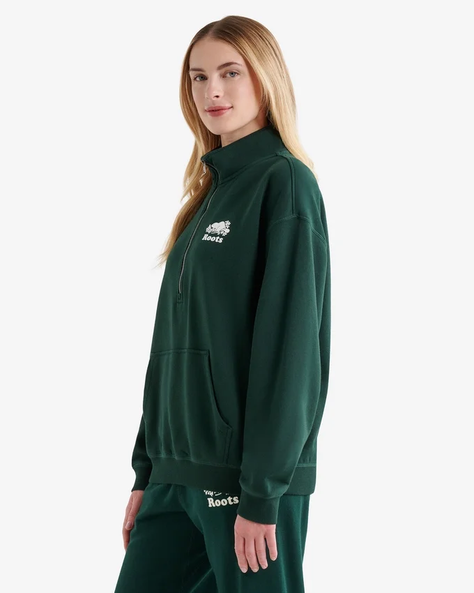 Organic Cooper Relaxed Quarter Zip Stein Organic Cooper Relaxed Quarter Zip Stein