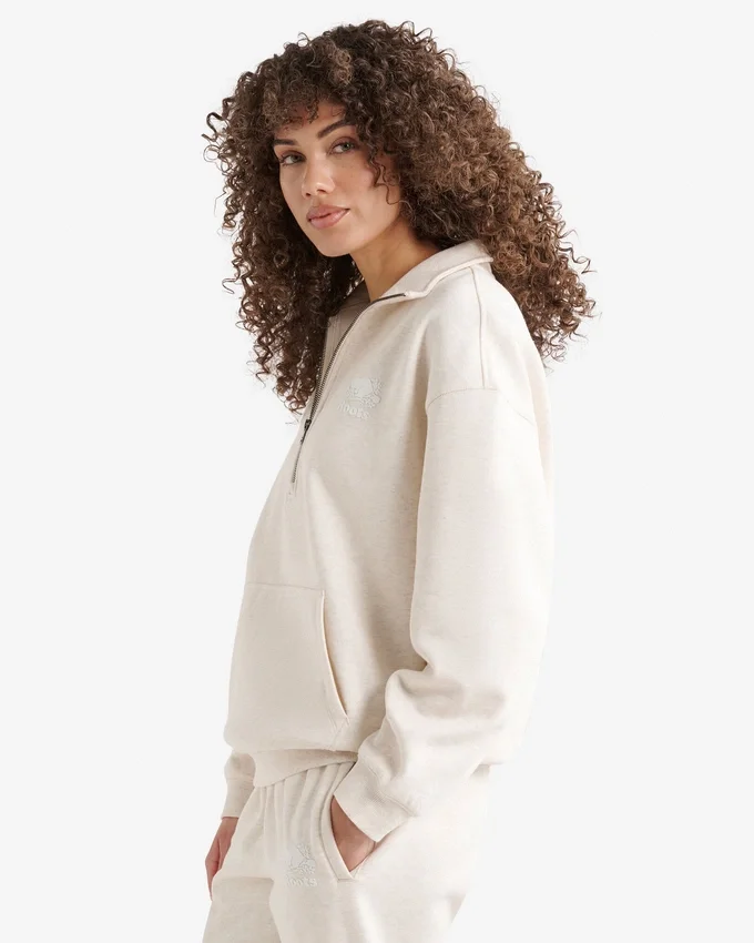 Organic Cooper Relaxed Quarter Zip Stein Organic Cooper Relaxed Quarter Zip Stein