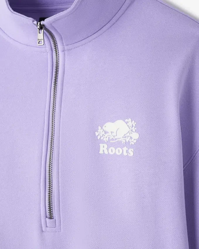 Organic Cooper Relaxed Quarter Zip Stein Organic Cooper Relaxed Quarter Zip Stein