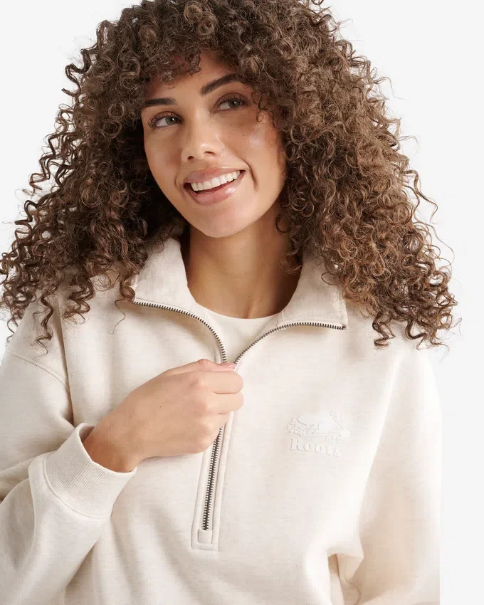 Organic Cooper Relaxed Quarter Zip Stein Organic Cooper Relaxed Quarter Zip Stein