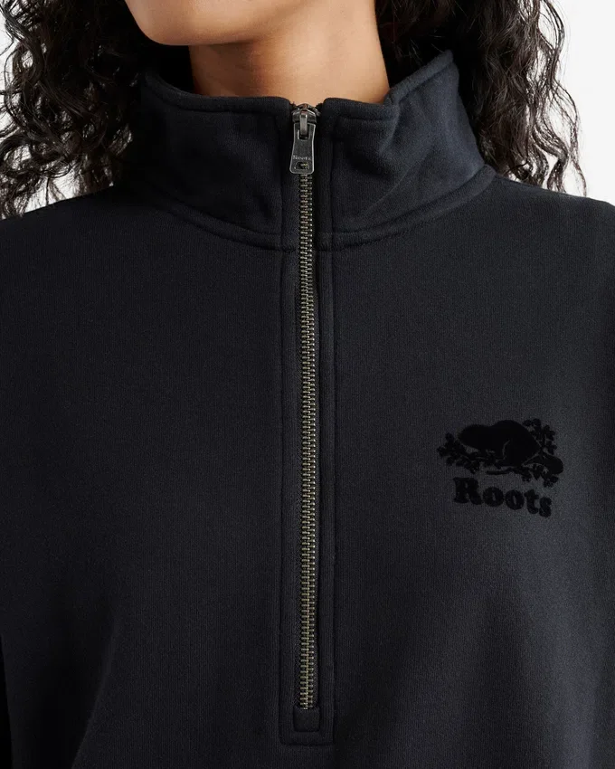 Organic Cooper Relaxed Quarter Zip Stein Organic Cooper Relaxed Quarter Zip Stein