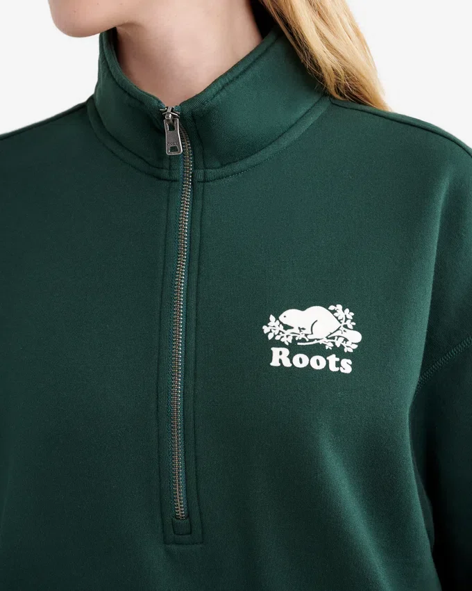 Organic Cooper Relaxed Quarter Zip Stein Organic Cooper Relaxed Quarter Zip Stein