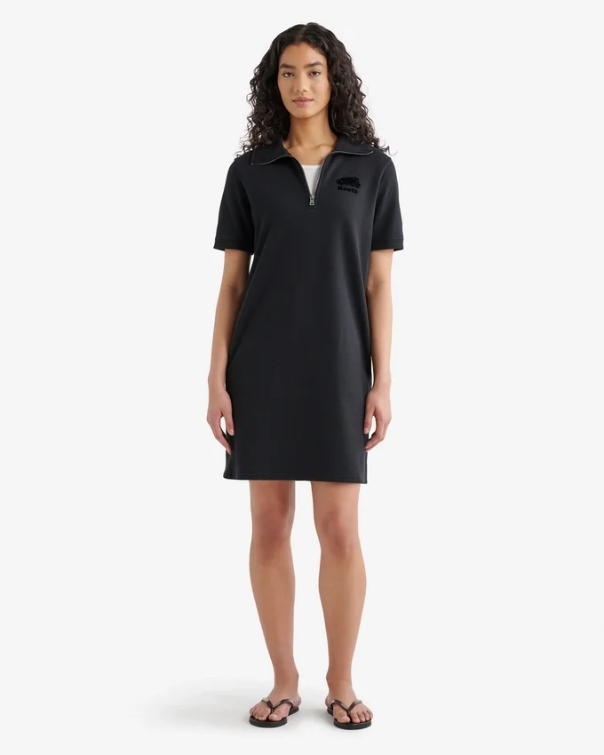 Organic Cooper Terry Quarter Zip Dress Organic Cooper Terry Quarter Zip Dress