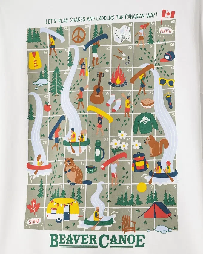 Toddler Beaver Canoe Snakes And Ladders T-Shirt Toddler Beaver Canoe Snakes And Ladders T-Shirt